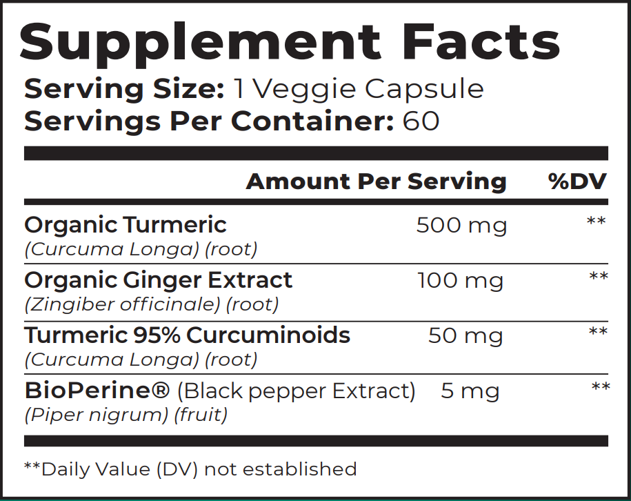 TURMERIC 500 mg with Ginger and Black Pepper